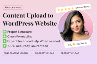 upload content to your wordpress website, blog posts, pages and products