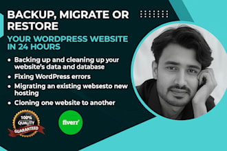 backup, migrate or restore your wordpress website in 24hours