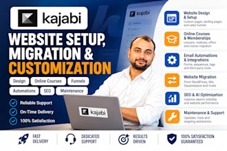 migrate your website, landing pages, course, or CRM to kajabi
