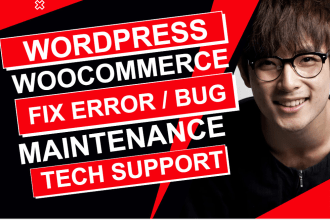 do website maintenance, fix wordpress error, wordpress bug