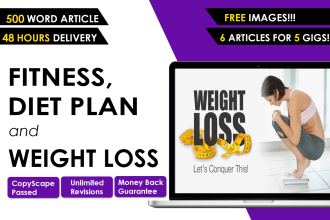 write fitness, nutrition, and weight loss articles or blogs