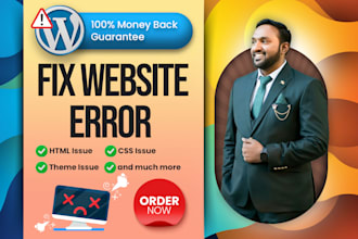 fix website errors and issues and customize wordpress theme
