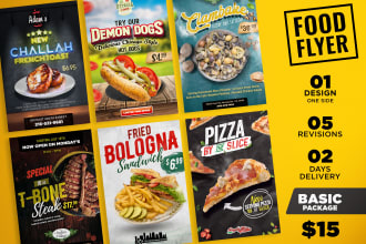 design eye catching food flyers for you