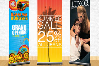 design your next retractable banner, roll up banner, banner stand