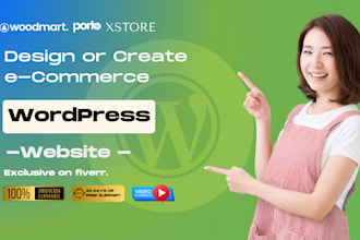 design and create ecommerce website with woodmart, porto or xstore theme