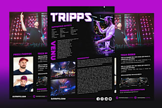 design professional one sheet, epk, media kit, press kit