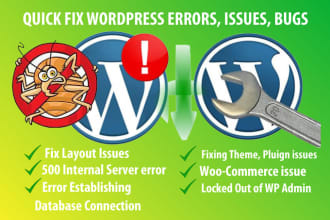 fix wordpress website issues or wordpress errors in 5 hours