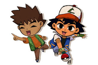 make two characters of your choice in windwaker style