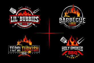 create grill, BBQ, and bar logo