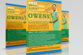 design flyer yard sign and postcard for political campaign