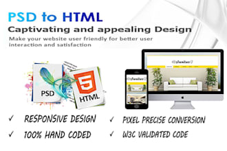 convert PSD to responsive HTML5 with css3