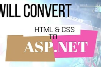 convert html to asp net web application