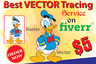do vector tracing,  redraw logo and image supper fast