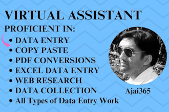 do data entry typing work job, copy paste, web research
