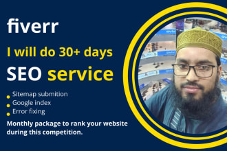 do monthly SEO service, google index, sitemap submission