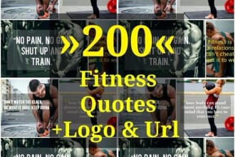 design 200 motivation fitness images quotes with your logo