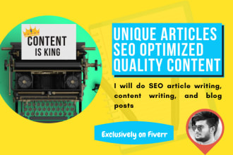 do SEO article writing, content writing, and blog posts