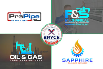 design oil and gas plumbing mechanical hvac logo