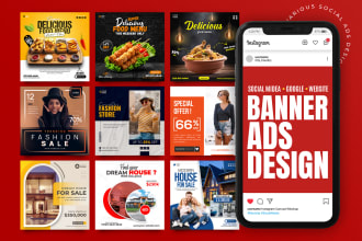 design high quality web banner, social media cover, google ads, header