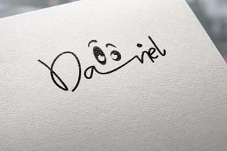 do signature logo with a cartoon face