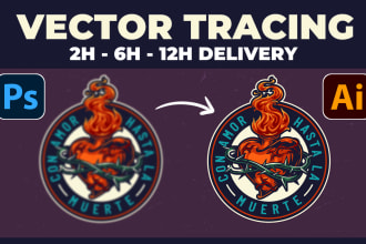 vector tracing image or logo, convert to vector, redraw, vectorize image