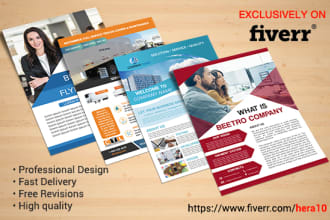 design professional business, corporate flyer or brochure