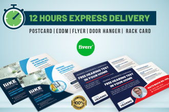 design modern postcard, event flyer, door hanger etc