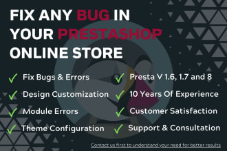 fix any bug on your prestashop