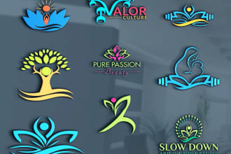 do  natural  health  yoga  fitness and wellness logo design