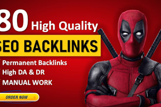 create 80 high quality SEO backlinks with manual work