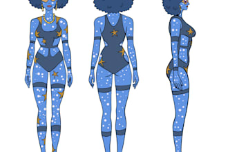 create a 2d character for a model sheet