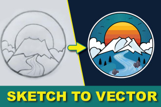 convert your sketch to vector ai, eps, svg, and PDF