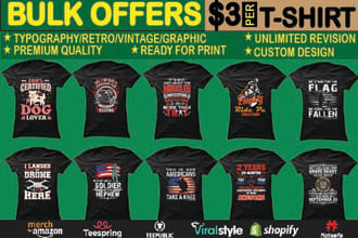provide bulk t shirt designs for your marketplace