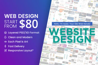 design creative and premium psd, xd, or figma website UI