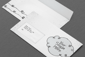 hand drawn design envelope ready for print