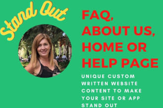 write website content, faq, about us page, SEO copywriting and all website copy