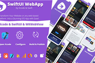 convert website into ios swiftui webview app admob, push, firebase, more
