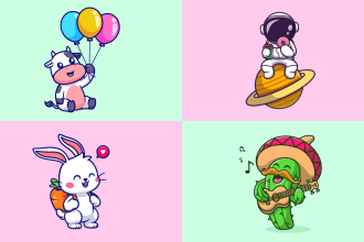 design cute cartoon mascot, character logo designs