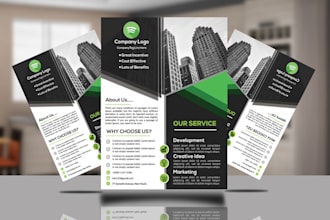 design professional business flyer, marketing banner, postcard, realestate flyer