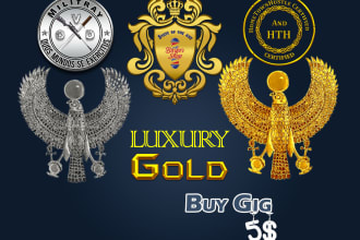 convert your logo into 3d luxury  metallic gold and silver