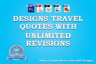 design high quality travel quotes for social media