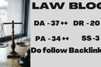 promote your website on da 37 and DR 20 law blog