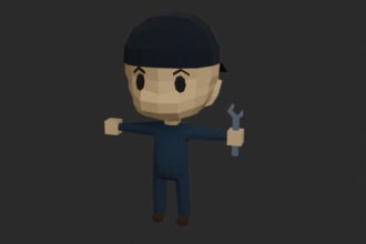 create a 3d low poly character