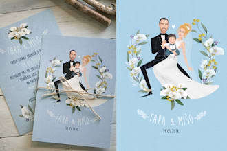 create a custom illustrated wedding invitation
