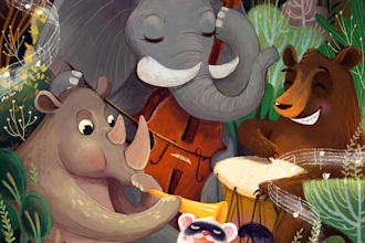 create beautiful children story book illustration
