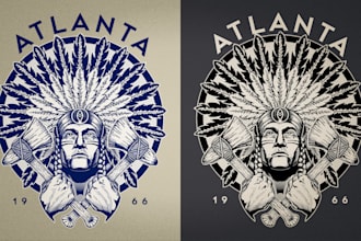 create a detailed linework vector illustration, perfect for merch