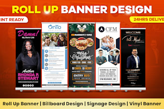 design roll up banner, retractable banner, billboard design, signage design