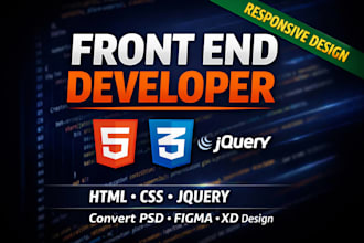 front end developer for HTML, CSS, and jquery
