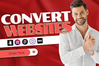 convert wix to wordpress, figma to wordpress, figma to elementor website design