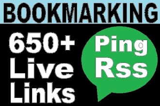 bookmarks your link in 650+ different Quaility Social bookmarking Site, Free Ping,  RSS and Indexing + Seo links